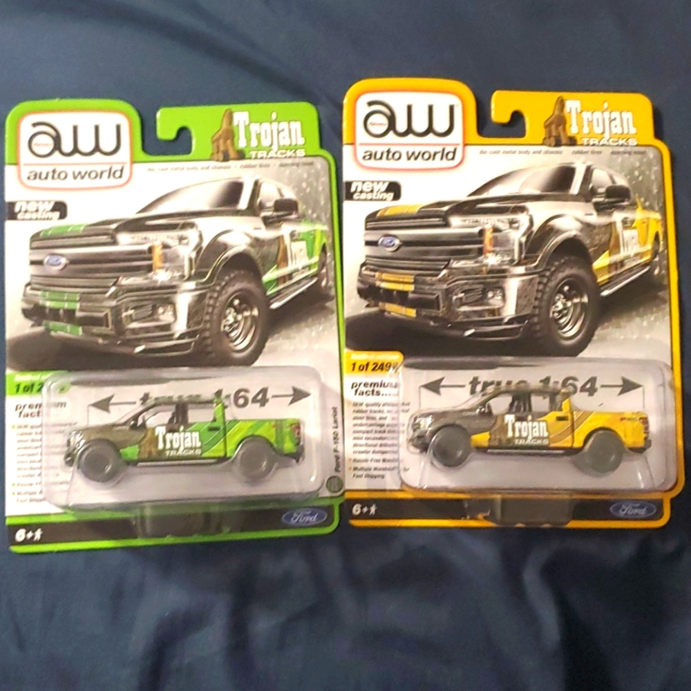 :2 F-150 lariat 1:64 auto world limited edition trojan tracks die-cast trucks